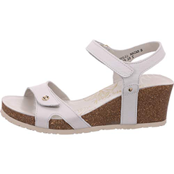 Panama Jack Julia Nacar, Sandalias con cua Mujer, Blanco, 38 EU en oferta