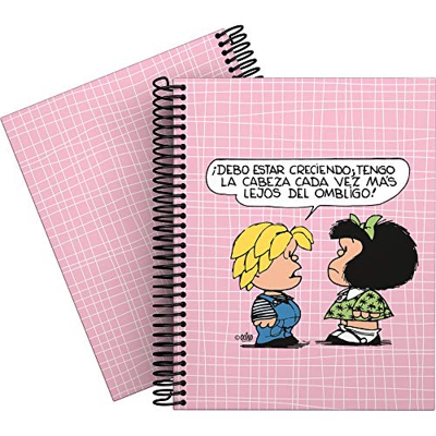 Mafalda 16512612 Colección Mafalda Cuaderno, Cuadriculado 5 Mm, Modelo Belly Button, A5