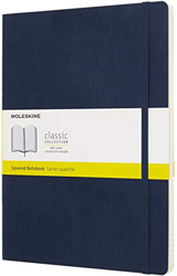 Moleskine - Cuaderno Clásico con Páginas Cuadriculada, Tapa Blanda y Goma Elástica, Azul (Sapphire Blue), Tamaño Extra Grande, 192 Páginas en oferta