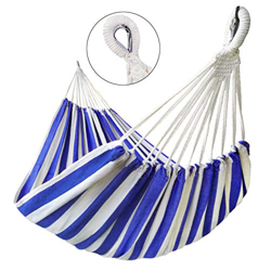 GOCAN Hamaca brasileña, Lona de algodón/Doble/2 Personas/Extra Grande/Portátil, 220 x 160cm Carga 300kg, Hamaca para Porche de Patio/Jardín/Exterior/I en oferta