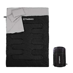 TOMSHOO Saco de Dormir Doble Adulto Acampada,Negro y Gris características