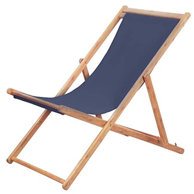 vidaXL Silla Playa Plegable Tela Azul Asiento Piscina Patio Terraza Exterior