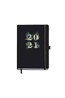 MIQUELRIUS - Agenda 2021 Black Jungle - Español, Semana Vista, Tamaño 213 x 155 mm (A5), Papel 70g, Cubierta Rígida Cartón, Color Negro