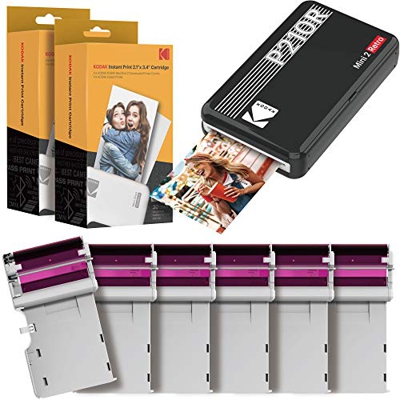 Kodak Mini 2 Retro Impresora Fotográfica Instantánea Portátil Retro, Conexión Inalámbrica, Compatible con iOS, Android Y Bluetooth, Foto Real 2.1 ”X3.