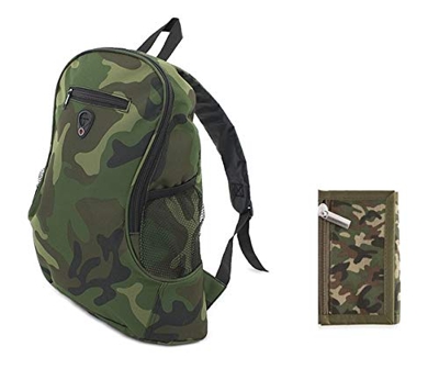 Club Nautico Pack Mochila y Monedero Camuflaje Militar, 2 artículos