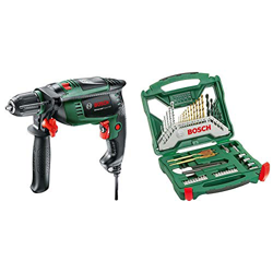 Bosch Universal Impact 800 - Taladro percutor, 800 W, empuñadura adicional, tope de profundidad, maletín (ref. 0603131100) & X-Line Titanio - Maletín  precio