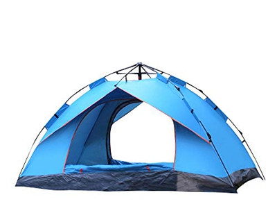 thematys Tienda de campaña Ligera Pop Up en Verde y Azul con Bolsa de Transporte Acampar, Festivales y Vacaciones (3-4 Personas, Style 2)