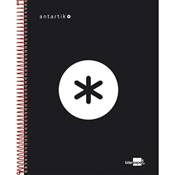 Liderpapel Cuaderno Espiral A5 Micro Antartik Tapa Forrada 120H 100 Gr Cuadro 5Mm 5 Bandas 6 Taladros Color Negro precio