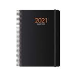 Agenda anual 2021 Dohe A5 Syncro negro semana vista