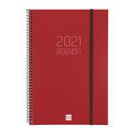 Agenda anual 2021 Finocam A4 semana vista vertical opaque burdeos en oferta