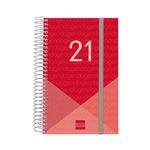 Agenda anual 2021 Finocam A6 día por página year rojo