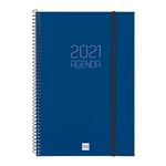 Agenda anual 2021 Finocam A4 semana vista vertical opaque azul precio