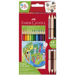 Estuche Faber Castell 12 lapices triangulares+3 bicolores precio