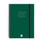 Agenda anual 2021 Finocam A5 día por página opaque verde