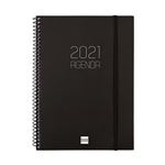Agenda anual 2021 Finocam A5 semana vista opaque negro en oferta