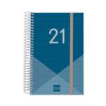 Agenda anual 2021 Finocam A6 día por página year azul en oferta