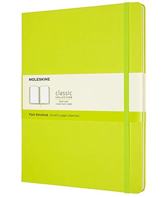 Moleskine - Cuaderno Clásico con Hojas en Blanco, Tapa Dura y Cierre con Goma Elástica, Tamaño XL 19 x 25 cm, Color Verde Limón, 192 páginas