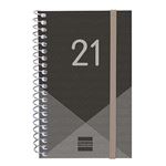 Agenda anual 2021 Finocam A7 semana vista year negro