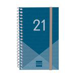 Agenda anual 2021 Finocam A7 semana vista year azul precio