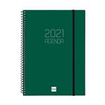 Agenda anual 2021 Finocam A5 semana vista opaque verde características