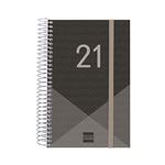 Agenda anual 2021 Finocam A6 día por página year negro en oferta