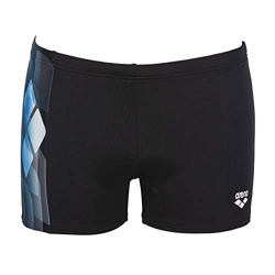 ARENA Bañador Minishort Mirrors Short, Hombre, Black/Turquoise, 105 en oferta