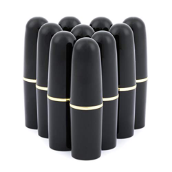 Allwon 10Pcs Tubos de lápiz labial vacíos negros Contenedor de bálsamo labial DIY (Tubo de bala) precio