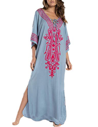 AiJump Vestido de Playa Kaftan Kimonos Pareos Bohemia Cover Ups para Mujer características