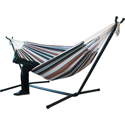 SHUAI Hamaca Doble, Hamacas Colgantes Jardin al Aire Libre Cama Portátil de Lona con Cuerdas para Acampar Capacidad de 200kg, para Jardín Patio Traser
