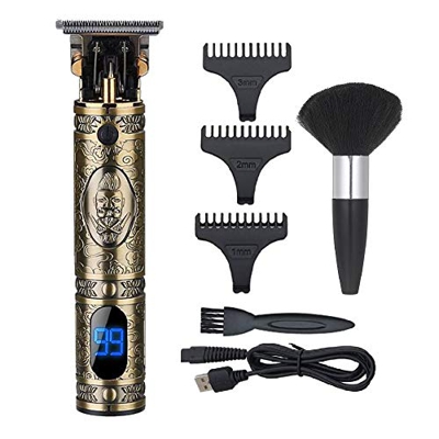 Máquina Cortapelo para Hombres,Anself Cortadoras de pelo eléctricas digitales LCD Grabado Recorte Cortadora de pelo eléctrica para el hogar cortar pel