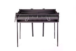 BRICOMIRAS Barbacoa Rectangular LEÑA Y CARBÓN 80 CENTÍMETROS con Soporte para PAELLERA Ideal para Camping Y Playa en oferta