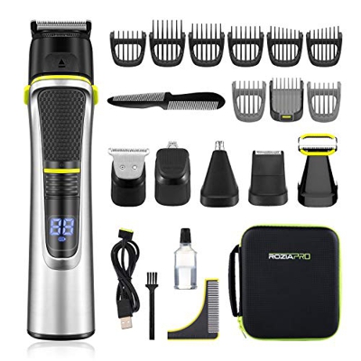 Roziapro Maquina Cortar Pelo 15 IN 1 Cortapelos Hombre USB Recargable Recortadora de Barba Maquina Cortar Pelo Impermeable Profesional depiladora Corp