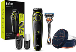 Braun BT3241 - Recortadora de Barba y Cortapelos para Hombre, Eléctrico + King C. Gillette Bálsamo para Barba con Manteca de Cacao, Aceite de Argán y  precio