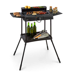 Klarstein Dr. Beef Pro barbacoa eléctrica - 1700-2000 W de potencia, concepto EasyGrill, superficie de aluminio antiadherente de 41 x 26 cm, dos mesas precio