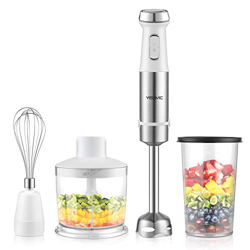 YISSVIC Batidora de Mano 4 en 1 1100W con Picadora de 500ml Vaso Medidor de 800ml Blanco precio