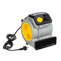 Vacmaster Air Mover Ventilador de 124 W con 3 velocidades | Secador de alfombras silencioso, pequeño y ligero para refrigeración, ventilación, secado  características