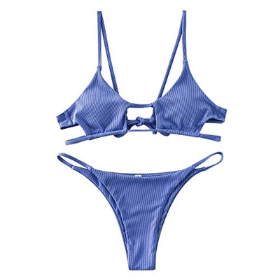 ZAFUL - Conjunto de bikini para mujer azul M