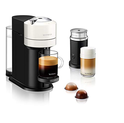 De'Longhi Nespresso Vertuo Next ENV 120. WAE - Cafetera de cápsulas con espumador de leche Aeroccino, color blanco