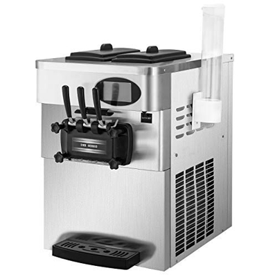 VEVOR Máquina de Helados Suave Comercial 2200W 20-28L / 5.3-7.4 Galón/H Servidor de Helados Suave con Panel LCD de Limpieza Automática para Restaurant