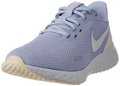NIKE Revolution 5, Running Shoe Mujer, Ghost/Summit White-World Indigo, 37.5 EU