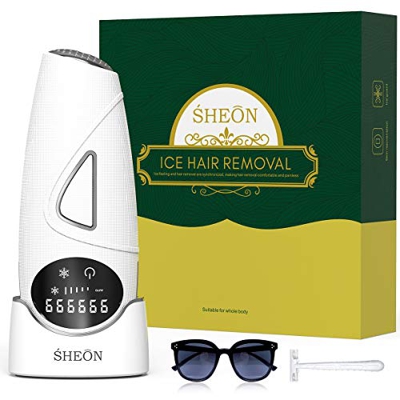 SHEON Dispositivo de depilación, 999999 IPL Flashes Depiladora de luz pulsada profesional definitivo, 2 modos, para cuerpo/cara/bikini/axilas, depilac