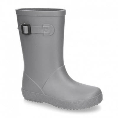 Bota De Agua Niños Splash Mc Colores Sólidos Con Hebilla Lateral. 23 Gris