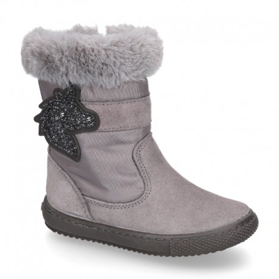 Bota Niña Unicornio En Piel Serraje Con Nylon. 36 Gris