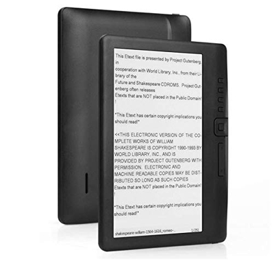 Lector de Libros Electrónicos, Lector Portátil de Libros Electrónicos de 7 Pulgadas, Pantalla Colorida Compatible con Tarjeta TF de hasta 16 GB de Alm