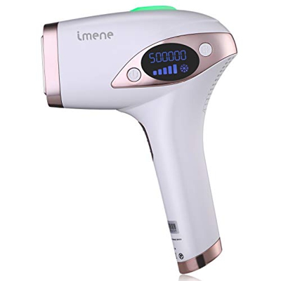 Depiladora Luz Pulsada Intensa, IMENE Maquina Depilación Láser Permanente, Efecto Refrescante, 500,000 Pulsaciones Dispositivo de Depilación IPL para 