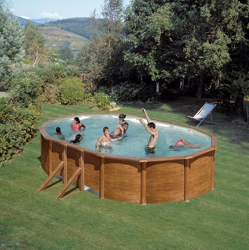 Pool Juego de Feeling ovalado 500 x 300 x 120 cm Aspecto de Madera características