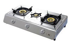 NJ Estufa de gas NSD3 Estufa 3 quemadores de interior de acero inoxidable LPG 8.0kW WOK características