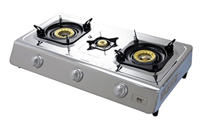 NJ Estufa de gas NSD3 Estufa 3 quemadores de interior de acero inoxidable LPG 8.0kW WOK
