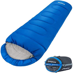 KingCamp Trek 3-4 Temporada Junior/Adultos Saco de Dormir de mamá Doble Capa cálido para Acampar Senderismo al Aire Libre (235 × 100 × 70 cm Adulto, A precio