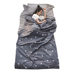 TRIWONDER Saco de Dormir Ligero Pórtatil Sábanas de Viajar para Excursiones Viajes Hotel Albergues Camping para 1/2/3 Personas Unisex (Gris, M - 120 x en oferta